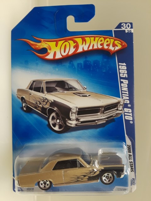 2008 Hot Wheels All Stars 1965 Pontiac GTO #70 Gold/Black